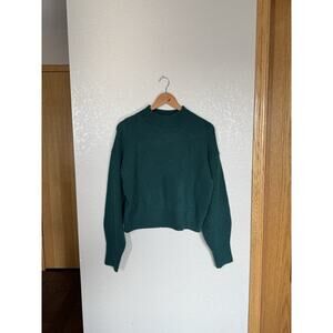 & Other Stories Dark Green Mock Neck Crop Sweater Small